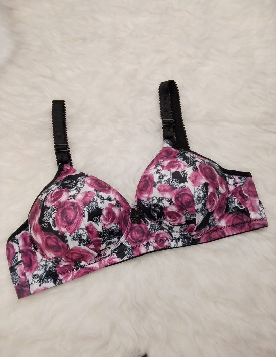 Rose Printed Padded Bra – Elegant and Comfortable Lingerie | BelleNisa